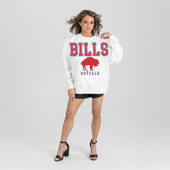 Buffalo Bills Gameday Couture Women's Classic Sunday Drives Oversized Premium Fleece Pullover Sweatshirt - White outlet
