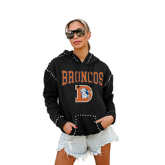 Denver Broncos Gameday Couture Women's Studded Pullover Hoodie - Black online