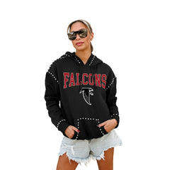 Atlanta Falcons Gameday Couture Women's Studded Pullover Hoodie - Black outlet