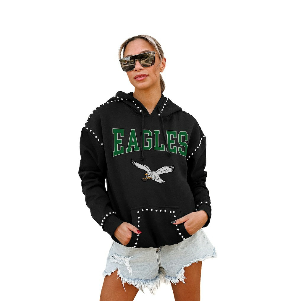 Philadelphia Eagles Gameday Couture Women's Studded Pullover Hoodie - Black sale