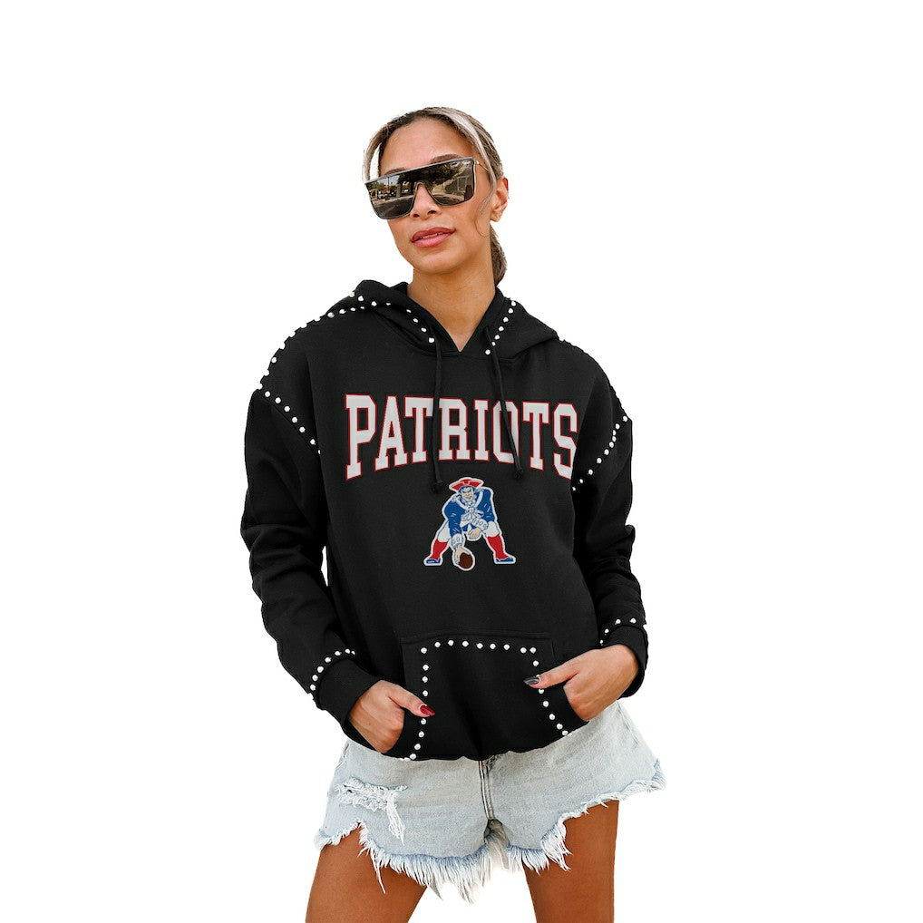 New England Patriots Gameday Couture Women's Studded Pullover Hoodie - Black online