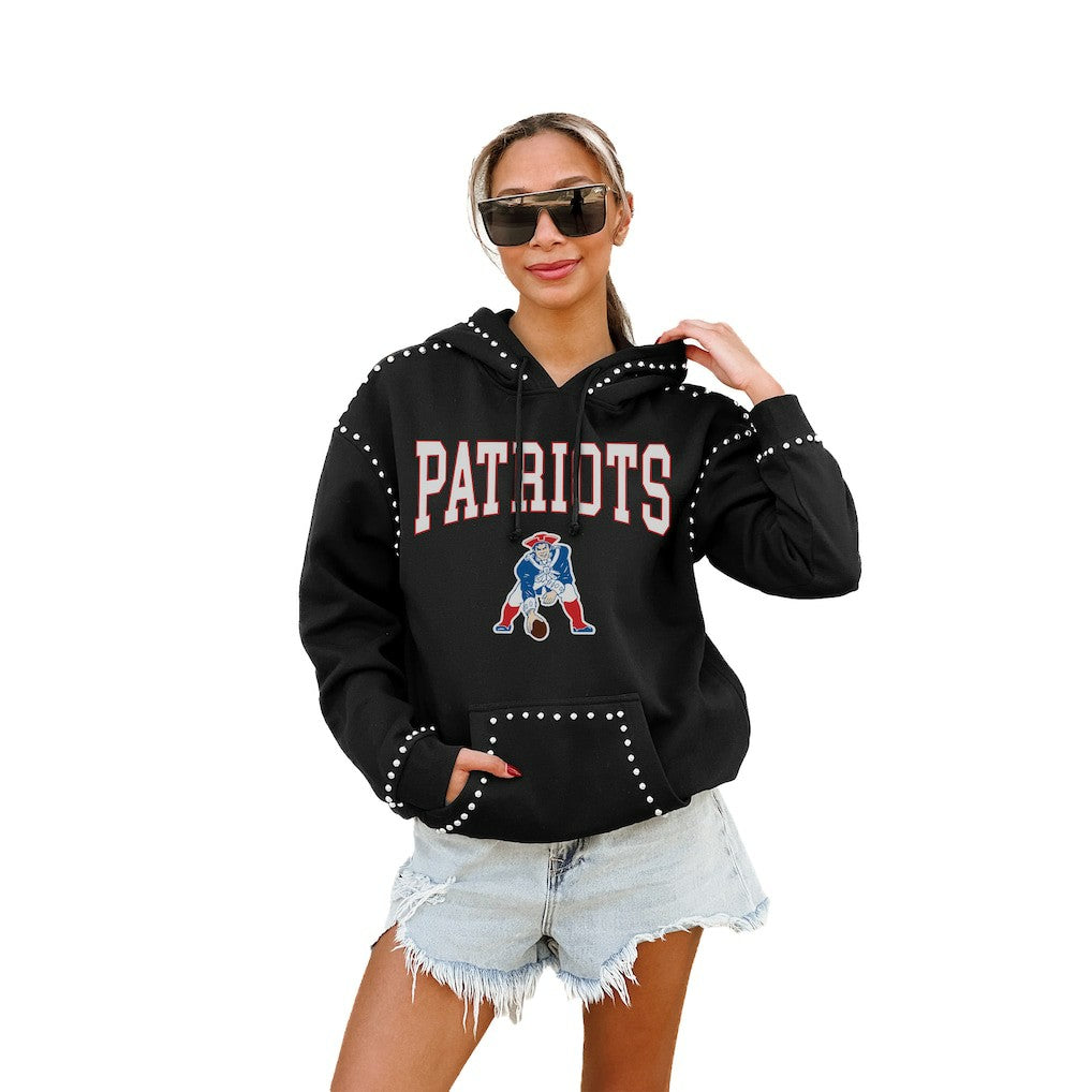 New England Patriots Gameday Couture Women's Studded Pullover Hoodie - Black online