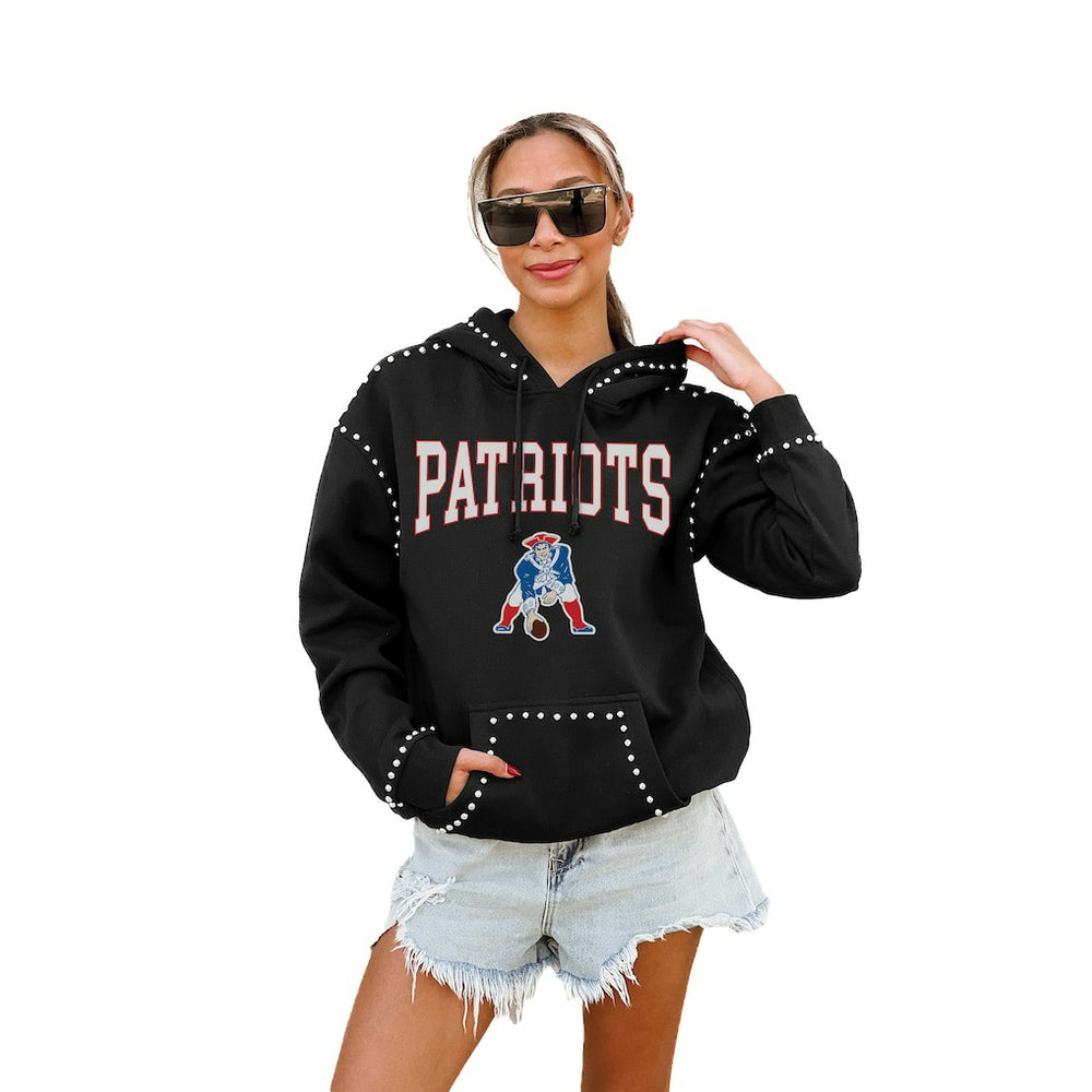 New England Patriots Gameday Couture Women's Studded Pullover Hoodie - Black online