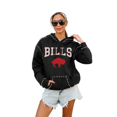 Buffalo Bills Gameday Couture Women's Studded Pullover Hoodie - Black discount