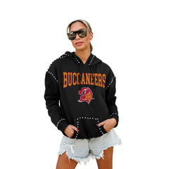 Tampa Bay Buccaneers Gameday Couture Women's Studded Pullover Hoodie - Black cheap