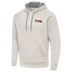 Atlanta Braves Antigua Victory Pullover Hoodie - Cream