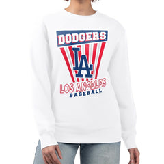 Los Angeles Dodgers Starter Women's Poster Print Team Fleece Pullover Sweatshirt - White