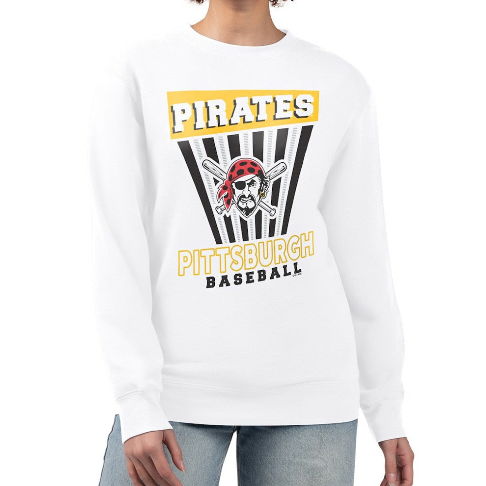 Pittsburgh Pirates Starter Women's Poster Print Team Fleece Pullover Sweatshirt - White
