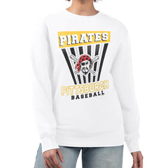 Pittsburgh Pirates Starter Women's Poster Print Team Fleece Pullover Sweatshirt - White