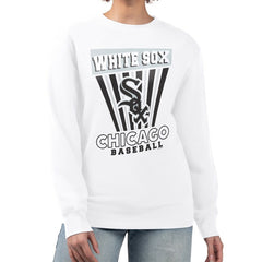 Chicago White Sox Starter Women's Poster Print Team Fleece Pullover Sweatshirt - White