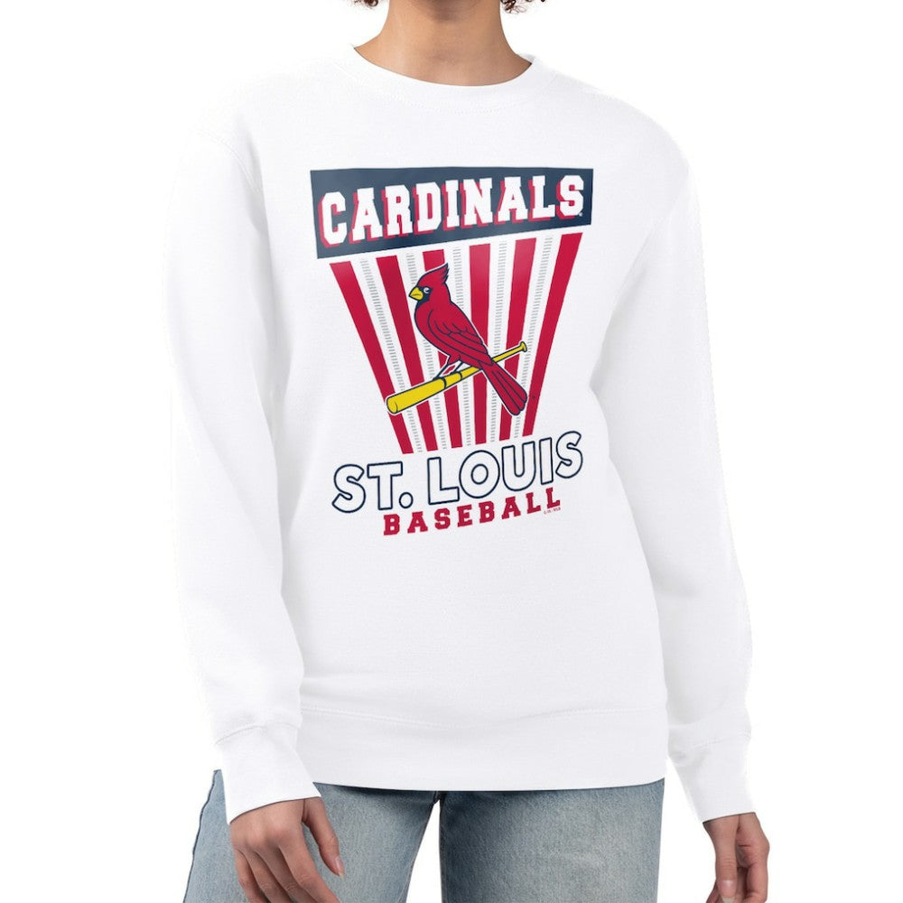 St. Louis Cardinals Starter Women's Poster Print Team Fleece Pullover Sweatshirt - White