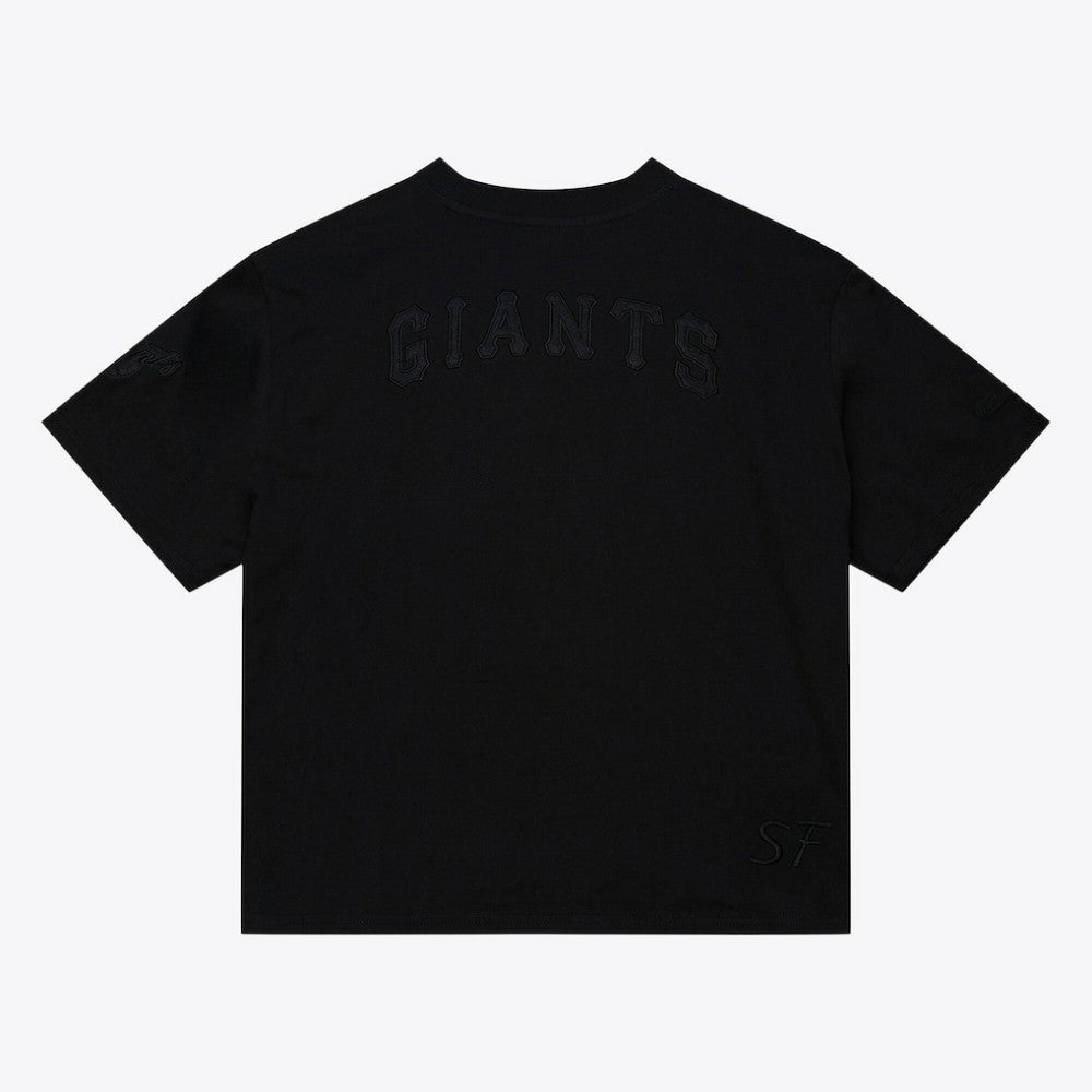 San Francisco Giants Women's Cooperstown Collection Phantom Cropped T-Shirt - Black | Mitchell & Ness