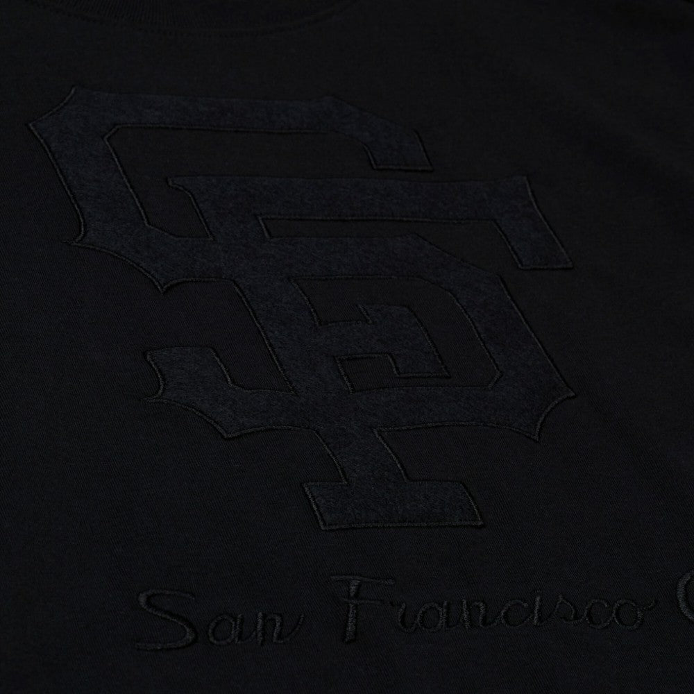 San Francisco Giants Women's Cooperstown Collection Phantom Cropped T-Shirt - Black | Mitchell & Ness