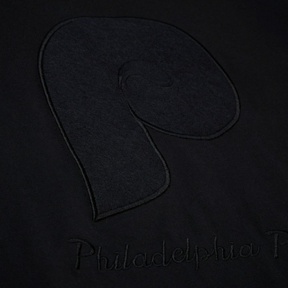 Philadelphia Phillies Women's Cooperstown Collection Phantom Cropped T-Shirt - Black | Mitchell & Ness