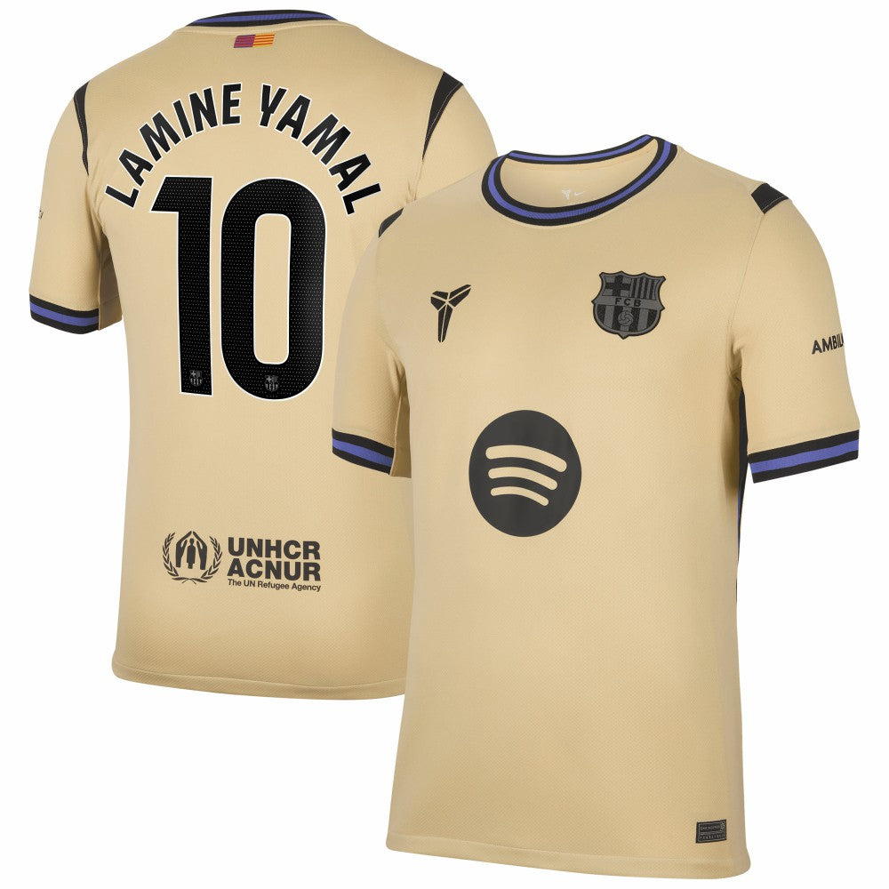 Lamine Yamal Barcelona 2025/26 Away Stadium Replica Jersey - Gold | Nike online