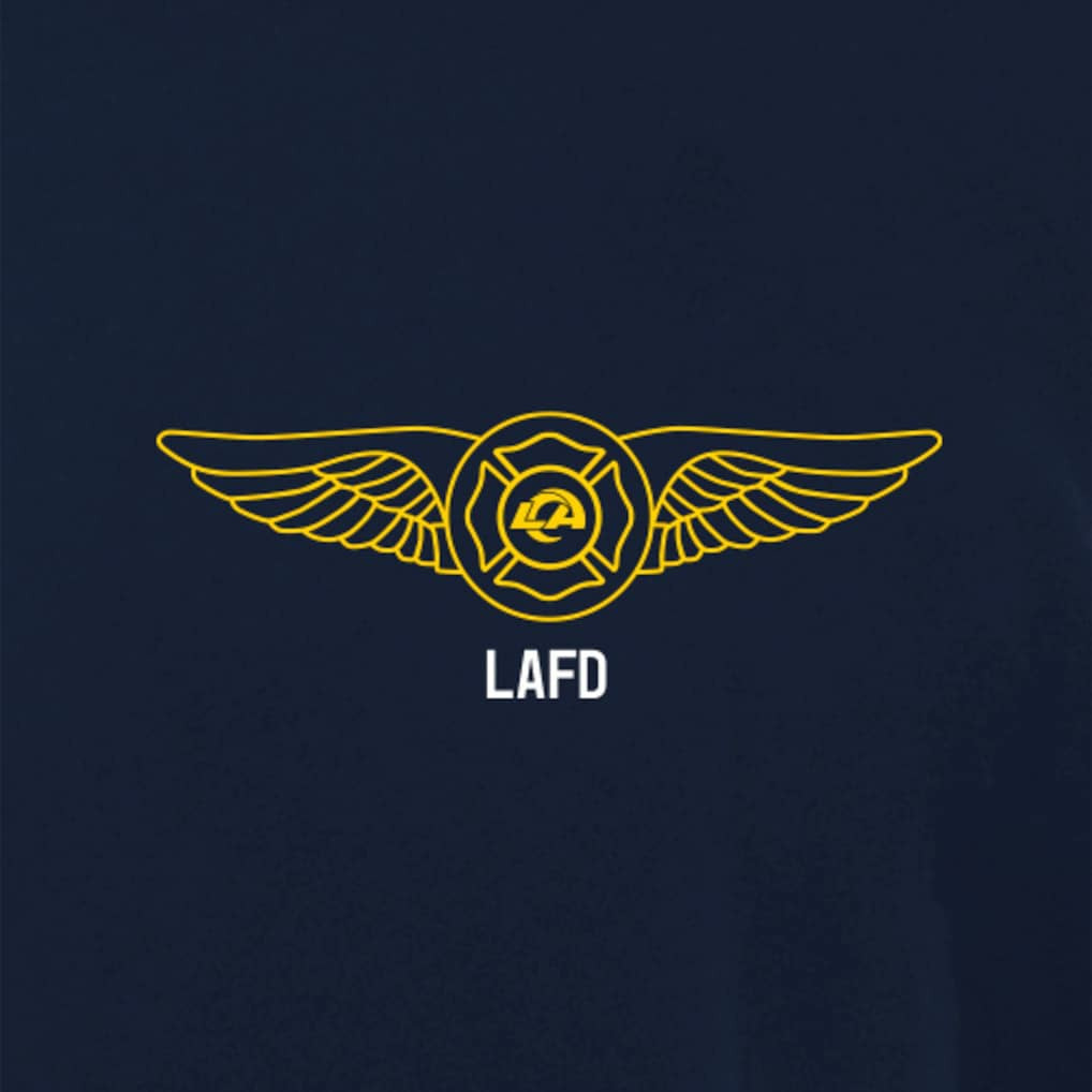 Los Angeles Rams x LAFD New Era Air Ops T-Shirt - Navy sale