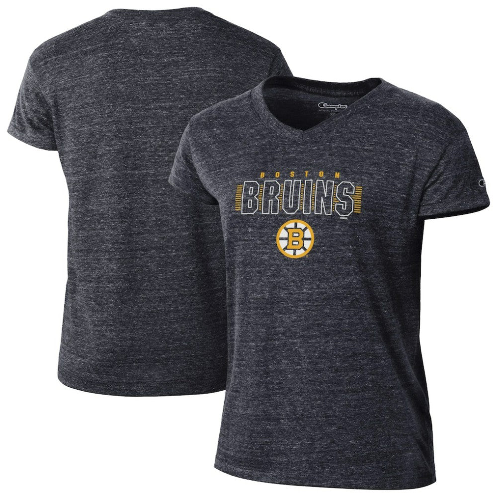 Boston Bruins Champion Women's Tri-Blend V-Neck T-Shirt Black