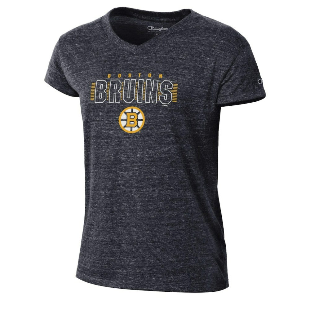Boston Bruins Champion Women's Tri-Blend V-Neck T-Shirt Black