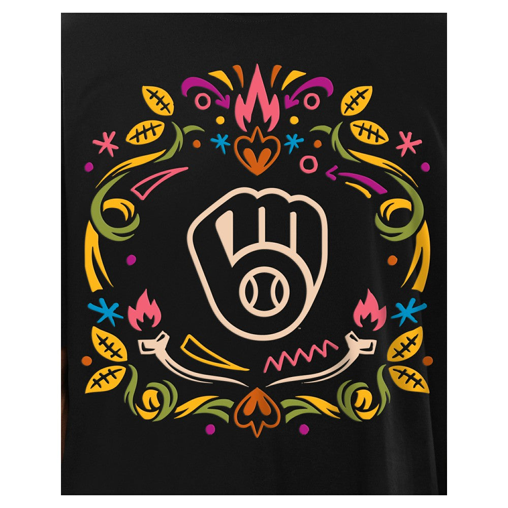 Milwaukee Brewers Día de los Muertos T-Shirt - Black | New Era