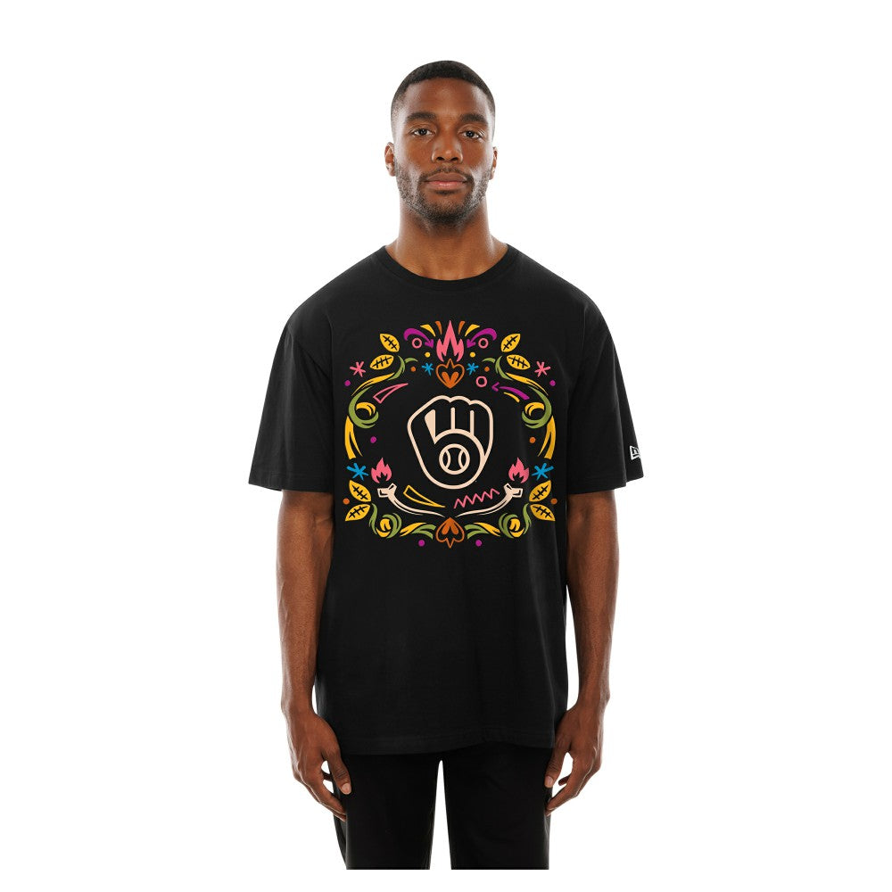 Milwaukee Brewers Día de los Muertos T-Shirt - Black | New Era