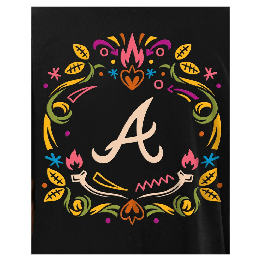 Atlanta Braves Día de los Muertos T-Shirt - Black | New Era