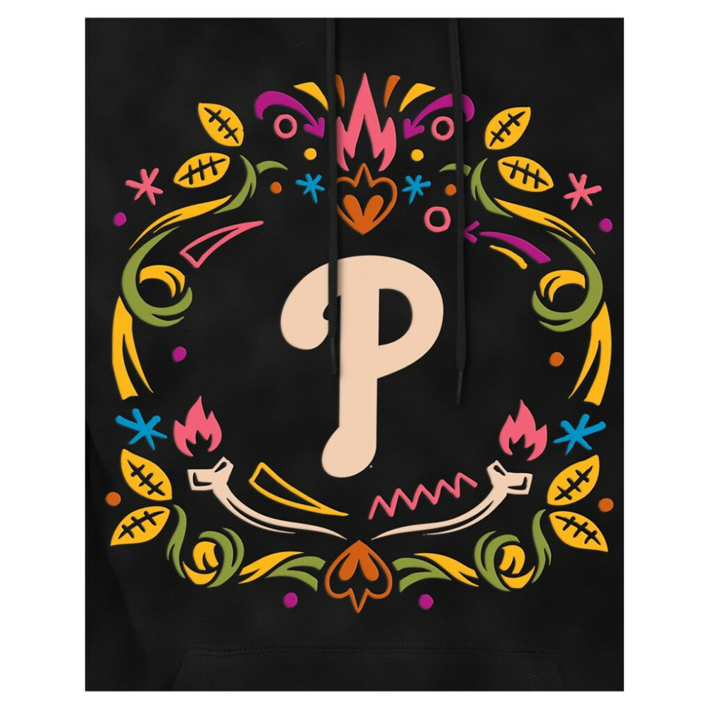 Philadelphia Phillies Día de los Muertos Brushed Fleece Hoodie - Black | New Era