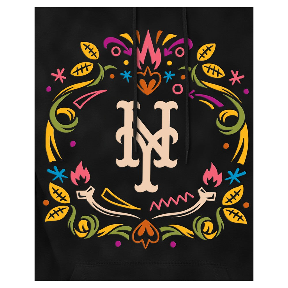 New York Mets Día de los Muertos Brushed Fleece Hoodie - Black | New Era