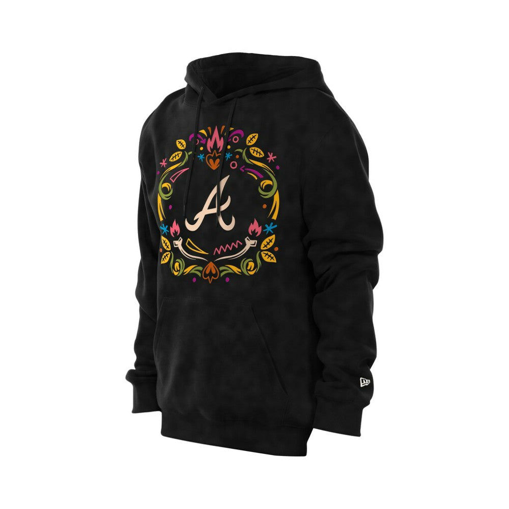 Atlanta Braves Día de los Muertos Brushed Fleece Hoodie - Black | New Era