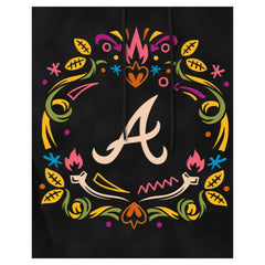 Atlanta Braves Día de los Muertos Brushed Fleece Hoodie - Black | New Era