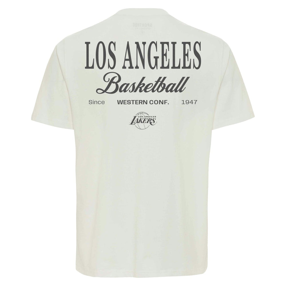 Los Angeles Lakers Sportiqe Unisex Athletic Club Collection Duke Relaxed Fit Premium T-Shirt - Cream on sale