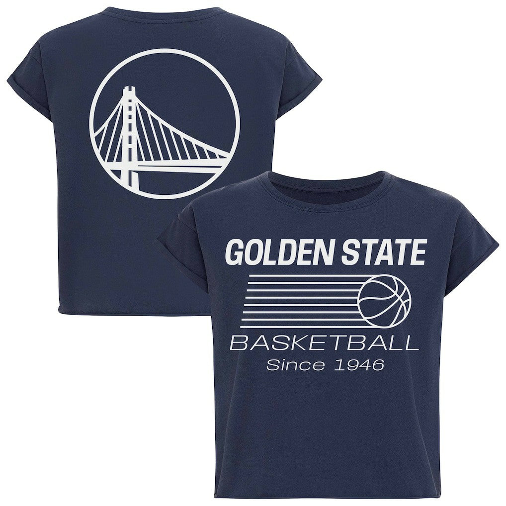 Golden State Warriors Sportiqe Women's Athletic Club Collection Alana Premium Cropped T-Shirt sale - Blue discount