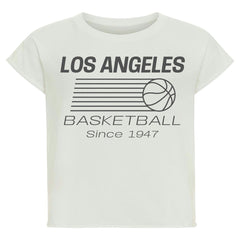 Los Angeles Lakers Sportiqe Women's Athletic Club Collection Alana Premium Cropped T-Shirt - Cream outlet