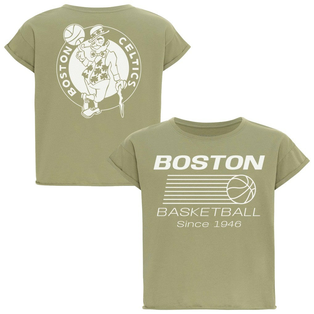 Boston Celtics Sportiqe Women's Athletic Club Collection Alana Premium Cropped T-Shirt - Kelly Green shop