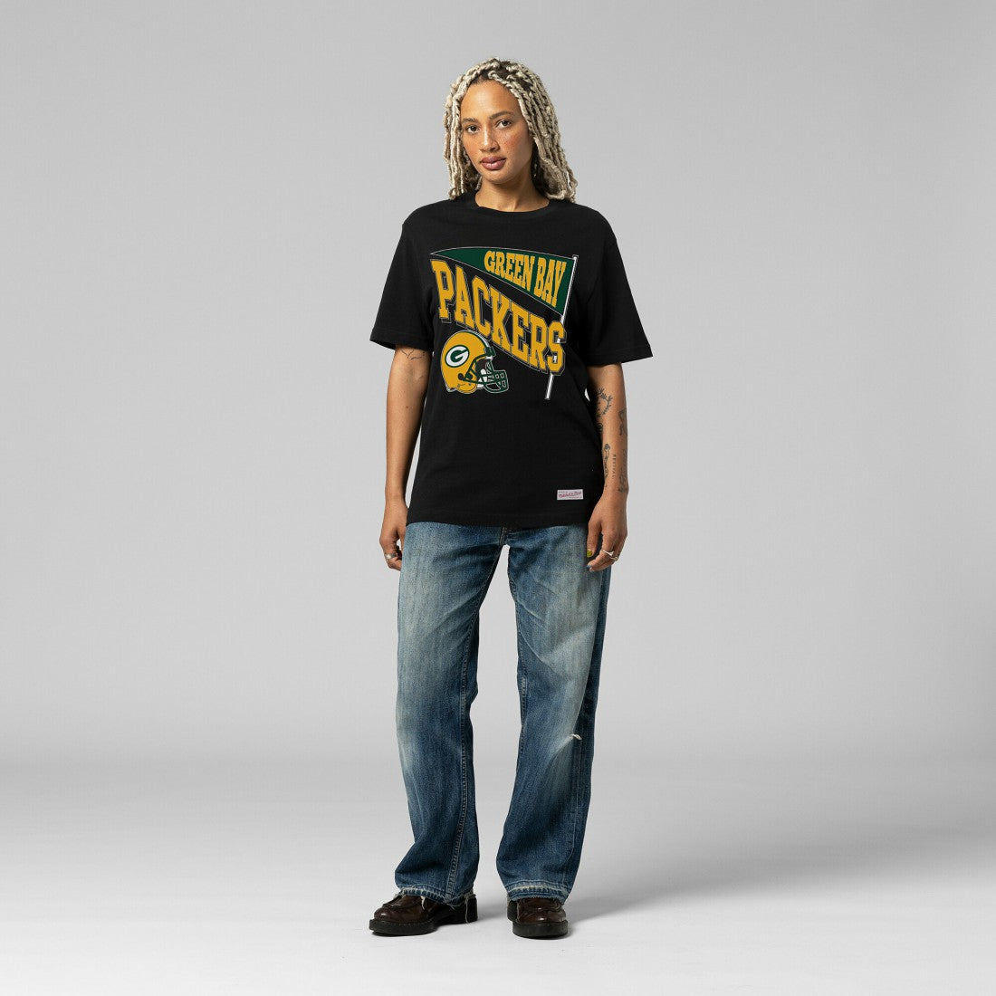 Green Bay Packers Women's Team Dynamic Boyfriend T-Shirt - Black outlet