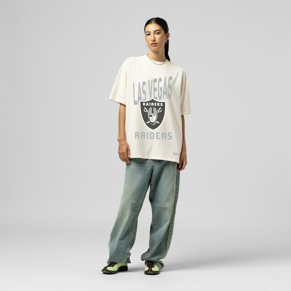 Las Vegas Raiders Women's Logo Rise Boyfriend T-Shirt - Cream online