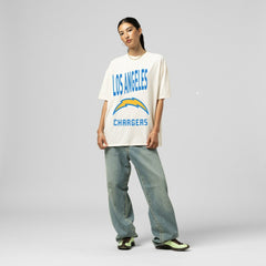 Los Angeles Chargers Women's Logo Rise Boyfriend T-Shirt - Cream cheap
