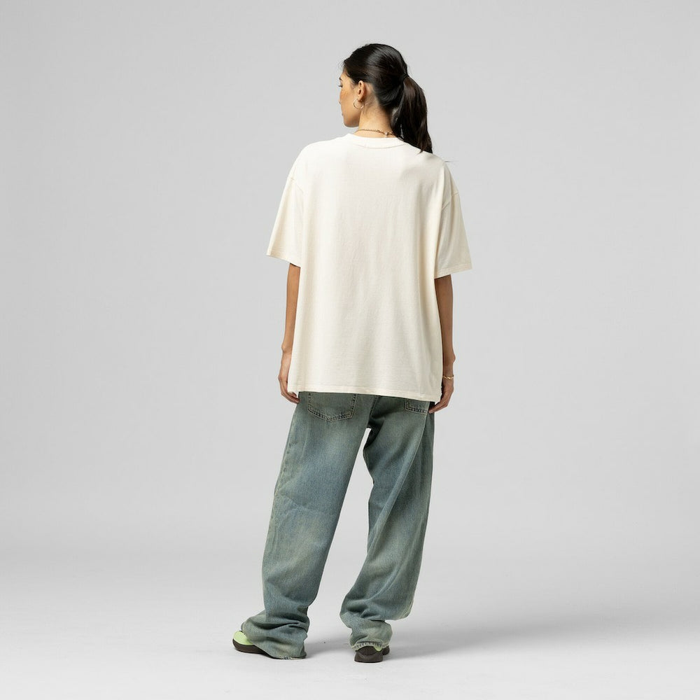 Pittsburgh Steelers Women's Logo Rise Boyfriend T-Shirt - Cream sale