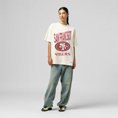 San Francisco 49ers Women's Logo Rise Boyfriend T-Shirt - Cream sale