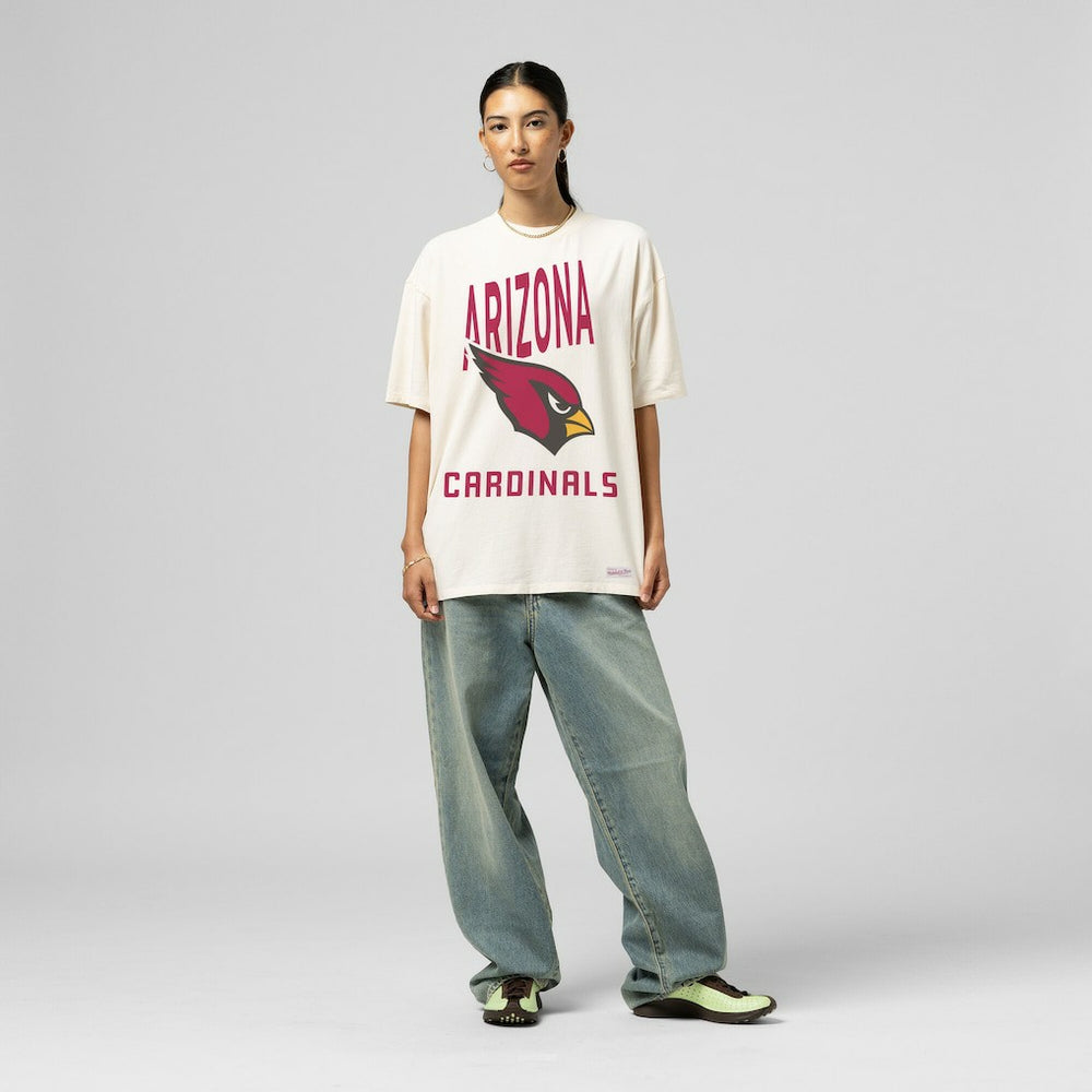 Arizona Cardinals Women's Logo Rise Boyfriend T-Shirt - Cream cheap