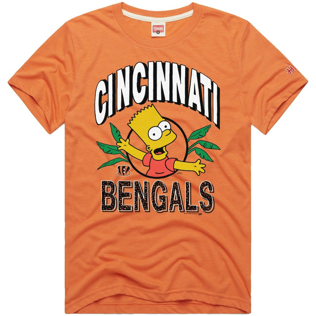 Cincinnati Bengals Homage x The Simpsons Unisex Tri-Blend T-Shirt - Orange discount