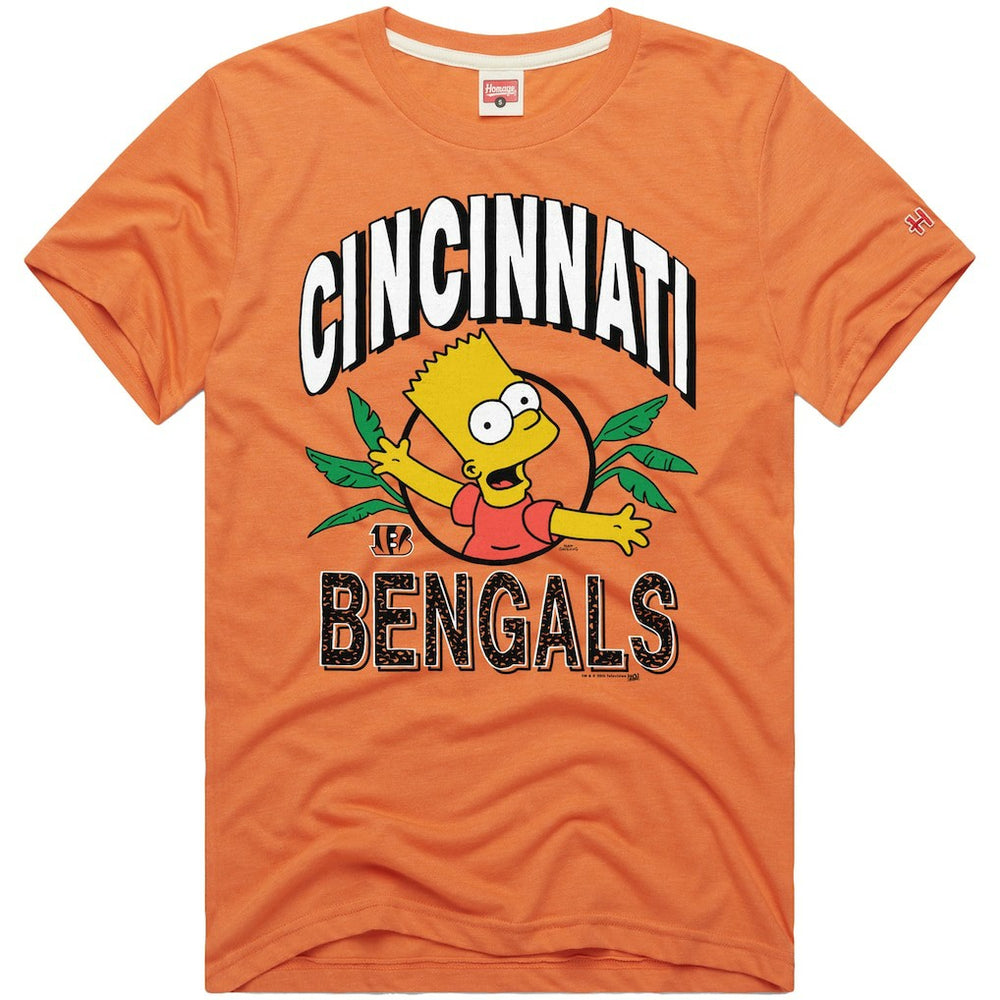 Cincinnati Bengals Homage x The Simpsons Unisex Tri-Blend T-Shirt - Orange discount