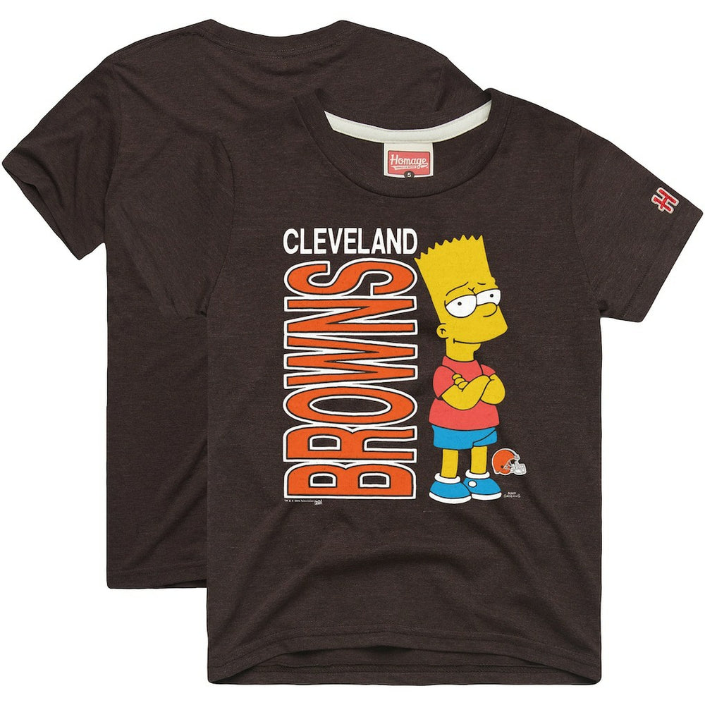 Cleveland Browns Homage x The Simpsons Unisex Tri-Blend T-Shirt - Brown online