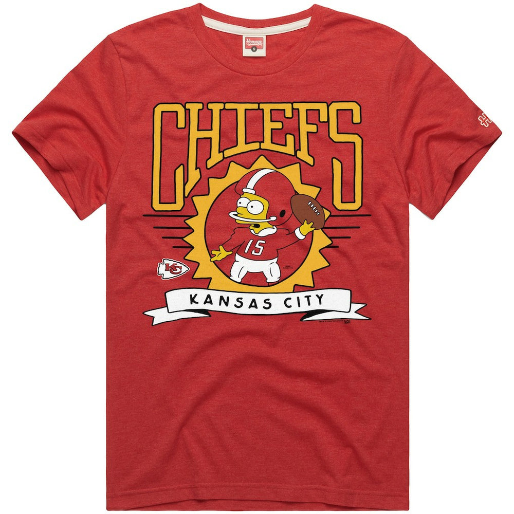 Kansas City Chiefs Homage x The Simpsons Unisex Tri-Blend T-Shirt - Red for sale