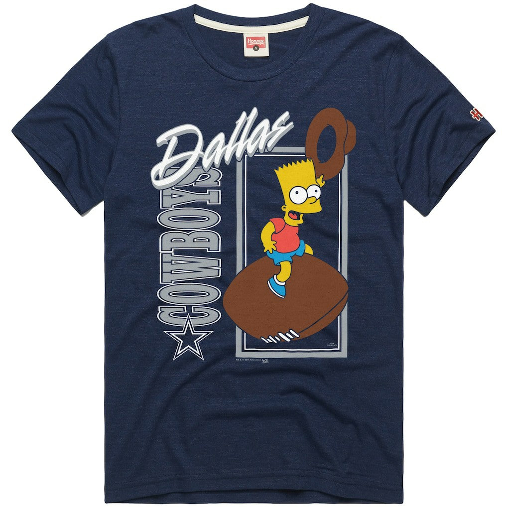 Dallas Cowboys Homage x The Simpsons Unisex Tri-Blend T-Shirt - Navy cheap