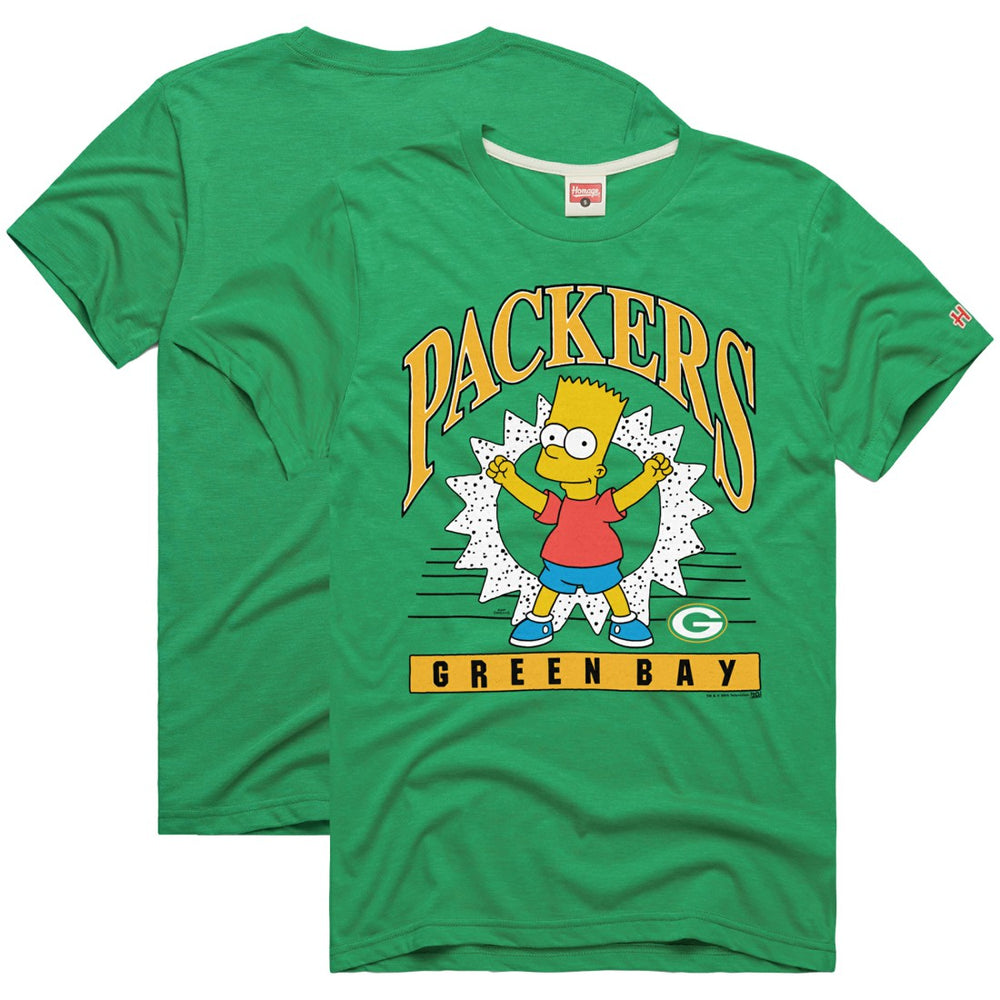 Green Bay Packers Homage x The Simpsons Unisex Tri-Blend T-Shirt - Green cheap