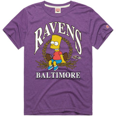 Baltimore Ravens Homage x The Simpsons Unisex Tri-Blend T-Shirt - Purple for sale