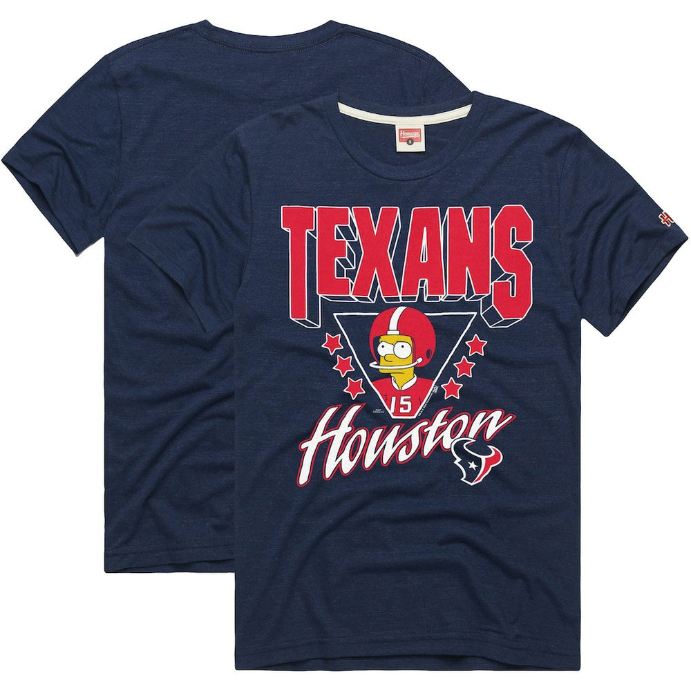 Houston Texans Homage x The Simpsons Unisex Tri-Blend T-Shirt - Navy cheap