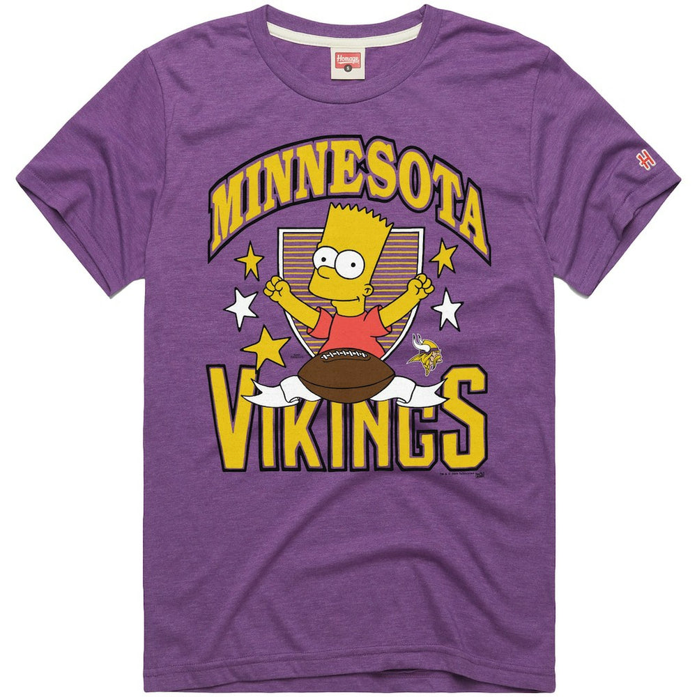 Minnesota Vikings Homage x The Simpsons Unisex Tri-Blend T-Shirt - Purple online