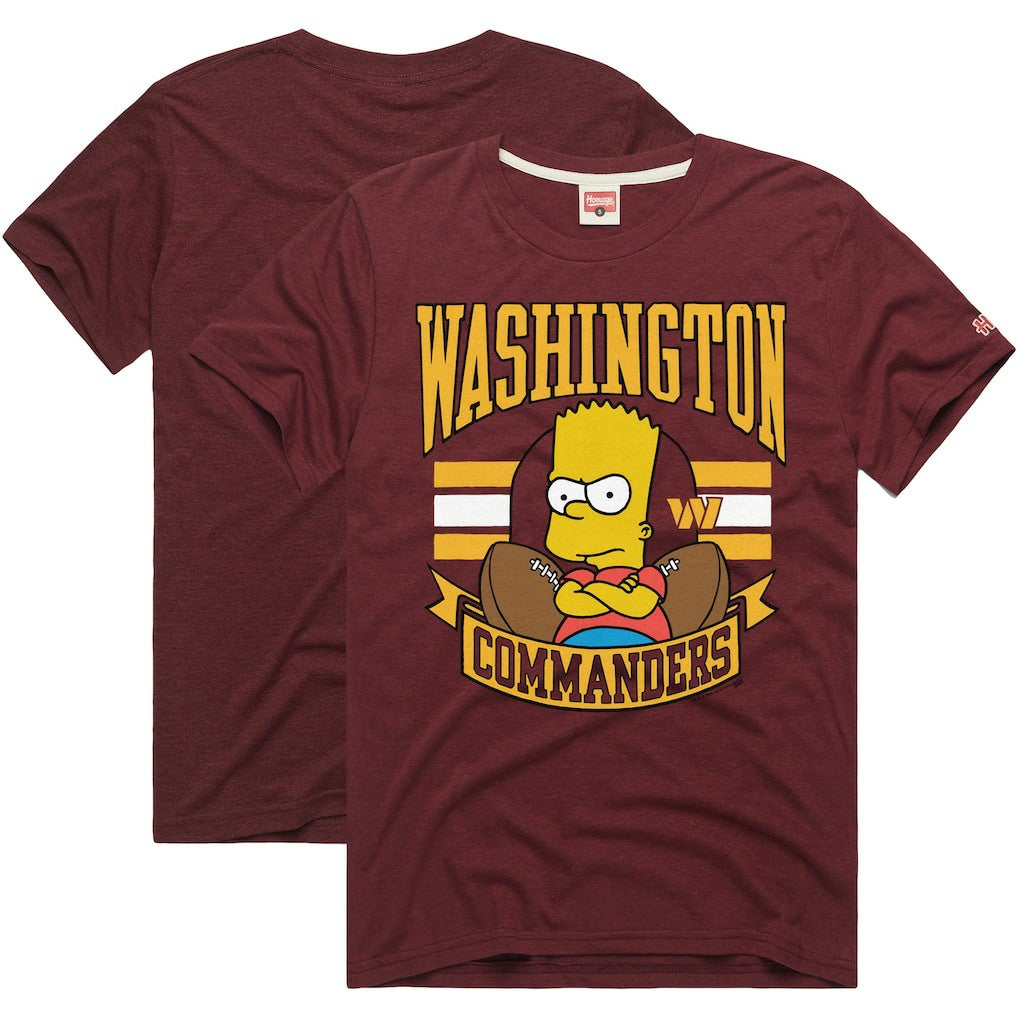 Washington Commanders Homage x The Simpsons Unisex Tri-Blend T-Shirt - Burgundy cheap