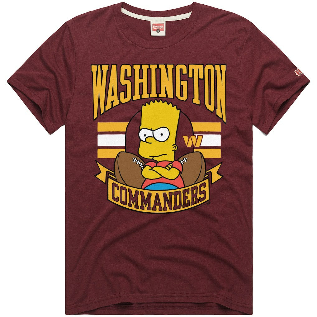 Washington Commanders Homage x The Simpsons Unisex Tri-Blend T-Shirt - Burgundy cheap